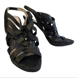 White House Black Market WHBM Zoe Black Strappy Heel 8